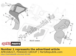 Aprilia AP8168227, Rh lat.fairing, OEM: Aprilia AP8168227