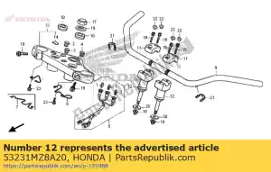 Honda 53231MZ8A20 holder, handle lower - Bottom side