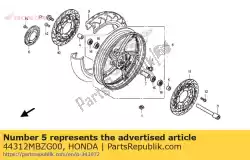 Qui puoi ordinare colletto, l. Fr. Lato ruota da Honda , con numero parte 44312MBZG00: