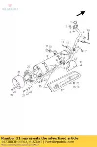 suzuki 1473003H00E02 guarda, silenciador - Lado inferior