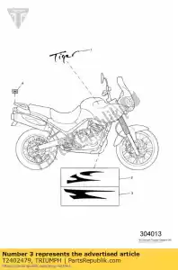 triumph T2402479 decalque do tanque rh inferior - Lado inferior