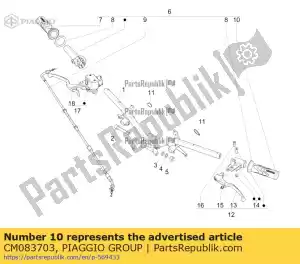 Piaggio Group CM083703 botão - Lado inferior