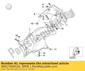 bmw 46627668520 spatborden,      zwart - Onderste deel