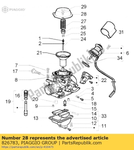 aprilia 826783 coperchio della valvola del gas - Il fondo