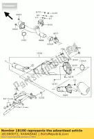 181000072, Kawasaki, silenziatore per il corpo klx450a8f kawasaki klx 450 2008 2009 2010 2011 2012 2013 2014 2015 2016, Nuovo