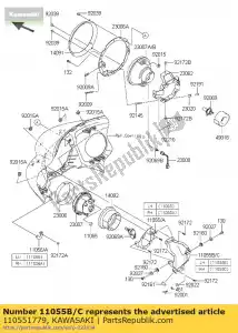 kawasaki 110551779 soporte, apuntando, lh vn1700b9f - Lado inferior