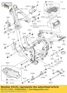 kawasaki 921511205 bolt,socket,8x37 zr1100-d1 - Bottom side