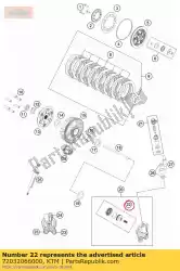 Ici, vous pouvez commander le piston cpl. Auprès de KTM , avec le numéro de pièce 72032066000: