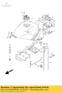 Suzuki 6811015H00EWW juego de cintas, combustible t - Lado inferior