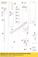 48600553E, KTM, tubo externo l = 640mm d = 54/60 06 ktm adventure super enduro 950 990 2006 2007 2008 2009 2010 2011 2012 2013, Novo