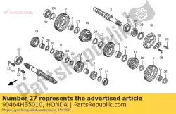 Aqui você pode pedir o arruela, ranhura, 22 mm em Honda , com o número da peça 90464HB5010: