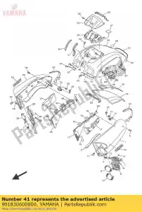 yamaha 901830600800 porca, mola (1fk) - Lado inferior