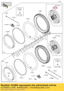 Kawasaki 410900117WF rueda, fr, 1.60x21, al nipp - Lado inferior