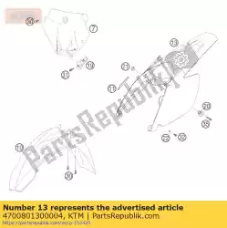 Qui puoi ordinare parte posteriore 85 sx 2003 da KTM , con numero parte 4700801300004: