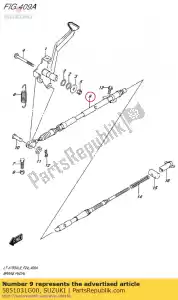 suzuki 5851031G00 cable comp,rear - Bottom side