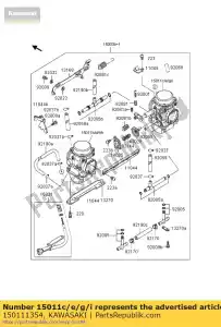 Kawasaki 150111354 carburetor,rh - Bottom side