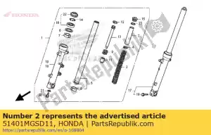 Honda 51401MGSD11 primavera, fr. garfo (showa) - Lado inferior