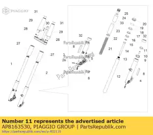 Piaggio Group AP8163530 struik - Onderkant