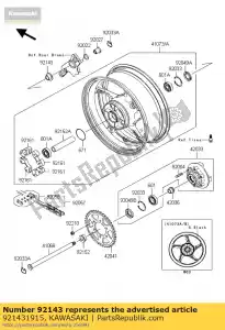 kawasaki 921431915 collier, axe droit, droite, l = 1 zr1100-c - La partie au fond