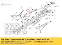 85883500BM, Piaggio Group, carenatura posteriore rh. bianca aprilia rsv rsv4 1000 2009 2010 2011 2012 2013, Nuovo