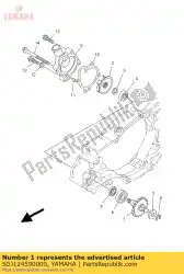 Here you can order the gear, impeller shaft from Yamaha, with part number 5DJ124590000: