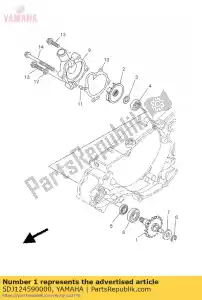 yamaha 5DJ124590000 gear, impeller shaft - Bottom side