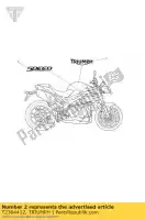 T2304412, Triumph, decalque rad capuz triumph speed triple 461332 > 1050 2011 2012 2013 2014 2015 2016, Novo