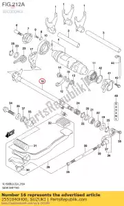 suzuki 2551040H00 eje, cambio de marchas - Lado inferior