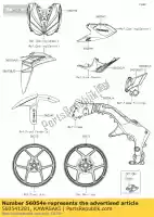 560541281, Kawasaki, mark, step stay, lwr, rh zr1000fe kawasaki  z 1000 2015 2016 2017 2018 2019 2020 2021, Nuovo