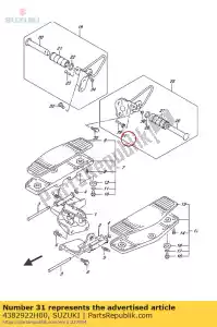 suzuki 4382922H00 arandela, pasajero - Lado inferior