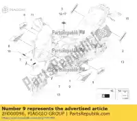 2H000096, Piaggio Group, Decalque da capa frontal esquerda aprilia  caponord zd4vk000, zd4vka, zd4vk001, zd4vka01 1200 2013 2014 2015 2016, Novo