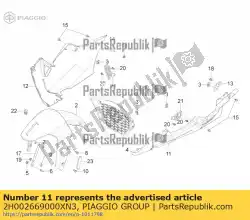 Aquí puede pedir carenado inferior izquierdo negro de Piaggio Group , con el número de pieza 2H002669000XN3: