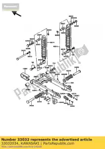 Kawasaki 33032034 czop wahacza wa?u - Dół