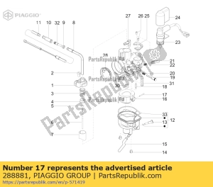 aprilia 288881 pasador de flotación - Lado inferior