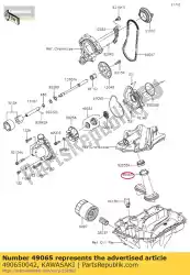 Ici, vous pouvez commander le huile de filtre auprès de Kawasaki , avec le numéro de pièce 490650042: