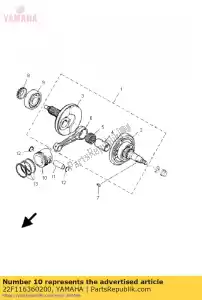 yamaha 22F116360200 pistão - Lado inferior