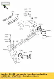 Kawasaki 110521182 suporte - Lado inferior