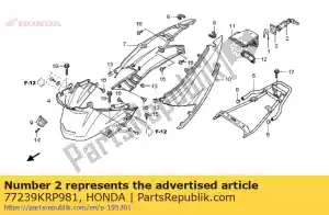 Honda 77239KRP981 chave, trava do assento - Lado inferior