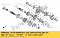 91004KTN900, Honda, Bearing, radial ball, 17x honda cbf  m cbf125m 125 , New