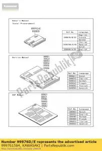 Kawasaki 999761584 manuale di istruzioni, en / fr / de, - Il fondo