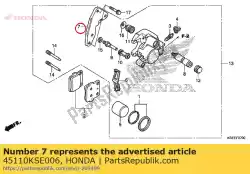 beugel, l. Fr. Van Honda, met onderdeel nummer 45110KSE006, bestel je hier online: