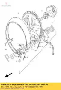 suzuki 3517345200 couvercle, lampe frontale - La partie au fond