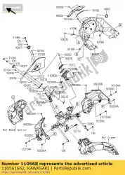 Qui puoi ordinare staffa, parabrezza, rh klz1000a da Kawasaki , con numero parte 110561662: