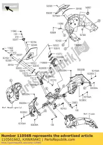 kawasaki 110561662 staffa, parabrezza, rh klz1000a - Il fondo