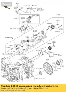 Kawasaki 260110239 wire-lead - Bottom side