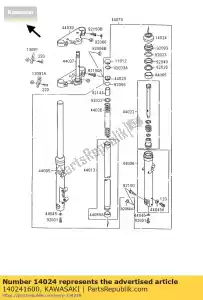 Kawasaki 140241600 couvercle, tube extérieur de fourche - La partie au fond