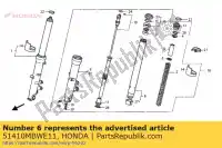 51410MBWE11, Honda, pipe comp., fr. vork honda cbr  f rossi fr rr sport fs rra cbr600f cbr600fr cbr600fs 600 , Nieuw