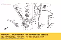 45124MBZD31, Honda, mangueira, r. fr. freio honda cb 600 2000 2001, Novo