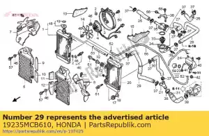 honda 19235MCB610 tuyau, r. moins d'eau - La partie au fond