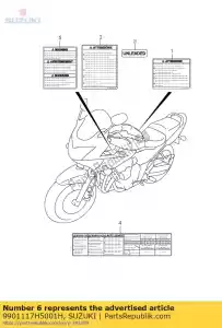 suzuki 9901117H5001H manual, dono - Lado inferior